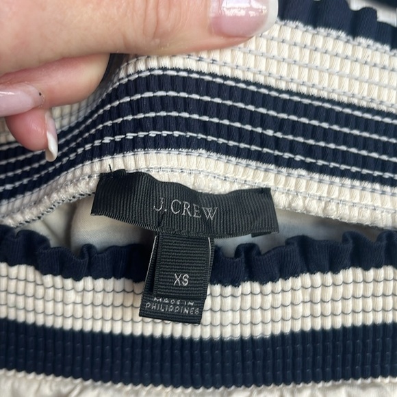 J. Crew Navy and Cream Striped Off Shoulder Dress Size XS - Picture 8 of 10